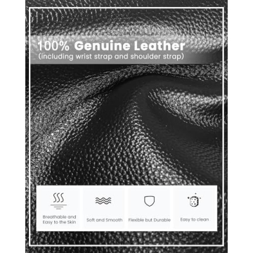 bfen Genuine Leather Wristlet Clutch for Women