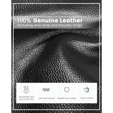 bfen Genuine Leather Wristlet Clutch for Women