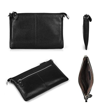 bfen Genuine Leather Wristlet Clutch for Women