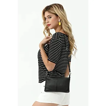 bfen Genuine Leather Wristlet Clutch for Women