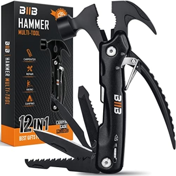BIIB Gifts for Men, 12 in 1 Hammer Multitool Birthday Gifts for Men, Mens Gifts for Him, Husband, Gr...
