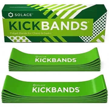 KICK BANDS Chair Bands for Kids with Fidgety Feet 12-Pack - ADHD Fidget Kickbands for Classroom Chai...