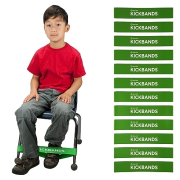 KICK BANDS Durable Fidget Chair Bands for Kids - 12-Pack