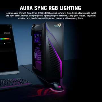 ASUS ROG Strix i7 RTX 4060 Gaming Desktop, Intel i7-13700F (Beats Intel i9-12900K), NVIDIA GeForce RTX 4060, 32GB RAM, 1TB SSD, Wi-Fi 6, HDMI, RJ-45, DisplayPort, Wired KB & Mouse, W11H, Black, G16CH