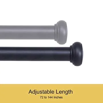 Kenney Weaver Adjustable Curtain Rod 72-144 Inches for Indoor & Outdoor