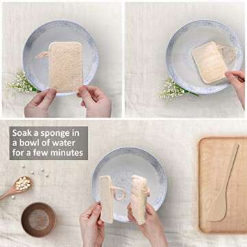 eplanita Natural Dishwashing Sponges - Eco-Friendly & Biodegradable