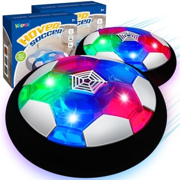KKONES Kids Toys Hover Soccer Ball (Set of 2), Battery Operated Air Floating Soccer Ball with LED Li...