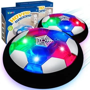 KKONES Kids Toys Hover Soccer Ball (Set of 2), Battery Operated Air Floating Soccer Ball with LED Li...