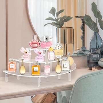 YestBuy Acrylic Risers Display Stand for Pop Figures, 3 Tier Cupcake Stand, Perfume Stand Organizer,...