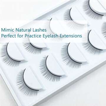 OBEYA 25 Pairs Practice Lashes for Lash Extensions on Mannequin Head or Make Own Lashes, Training La...