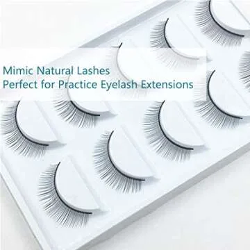 OBEYA 25 Pairs Practice Lashes for Lash Extensions on Mannequin Head or Make Own Lashes, Training La...