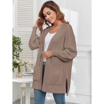 ZAFUL Women's Cozy Oversized Knit Cardigan for Fall Fashion