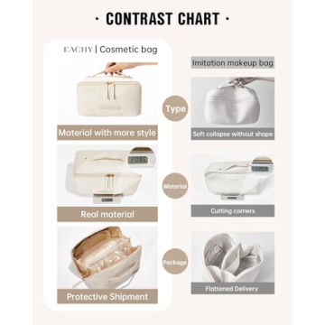 EACHY Travel Makeup Bag - Stylish & Spacious Organizer