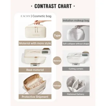 EACHY Travel Makeup Bag - Stylish & Spacious Organizer