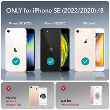 ESR for iPhone SE (2022) Case, iPhone SE (2020) and iPhone 8, Military-Grade Protection, Shock-Absor...