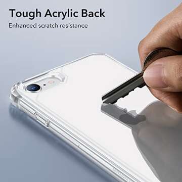 ESR for iPhone SE (2022) Case, iPhone SE (2020) and iPhone 8, Military-Grade Protection, Shock-Absorbing Corners, Yellowing-Resistant Back, Phone Case for SE 3/2, Air Armor Case, Clear