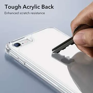 ESR for iPhone SE (2022) Case, iPhone SE (2020) and iPhone 8, Military-Grade Protection, Shock-Absorbing Corners, Yellowing-Resistant Back, Phone Case for SE 3/2, Air Armor Case, Clear