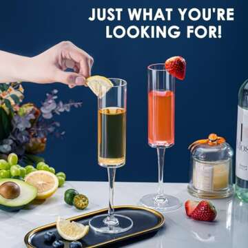 eventpartener Acrylic Champagne Flutes, 16 PCS Hard Disposable Unbreakable 5 Oz Champagne Glasses, Shatterproof Toasting Glasses, Ideal for Home Daily Life Wedding Toasting Drinking, Party Supplies