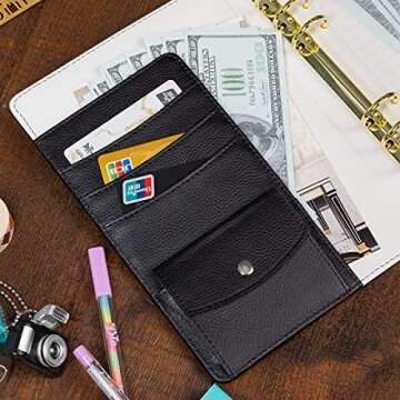 A5 Personal Organizer Personal Planner Binder A5 Planner Binder-Golden Ring Binder with Zip Waterproof PVC Pouch Document Filing Bags, Book Mark Ruler, PP Plate A5 9.06 x 6.89'',Harphia