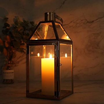 Rose Gold Candle Lantern - Elegant Indoor Outdoor Decor