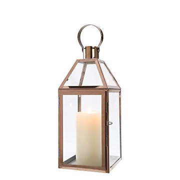 Rose Gold Candle Lantern - Elegant Indoor Outdoor Decor