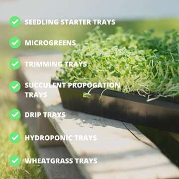 1020 Seed Starting Trays, Plant Tray, Microgreens Growing Trays, Plastic Seed Trays, Reusable Seedling Tray, 5-Pack Growing Trays, Germination Tray, Planting Tray, Plant Tray For Seedlings