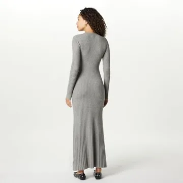 Stylish Ashlyn Ribbed Sweater Maxi Dress for Women