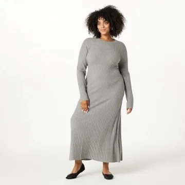 Stylish Ashlyn Ribbed Sweater Maxi Dress for Women