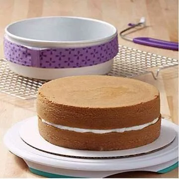 4 Pack Bake-Even Strips, Thick Cotton Absorbent Bake Even Strip, Keep Cakes More Level and Prevents Crowning with Cleaner Edges, for Home Kitchen Bake Cake Strips