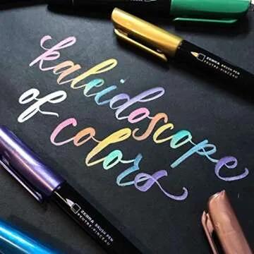 Zebra Metallic Brush Pen Set - Vibrant Assorted Colors 3 Count