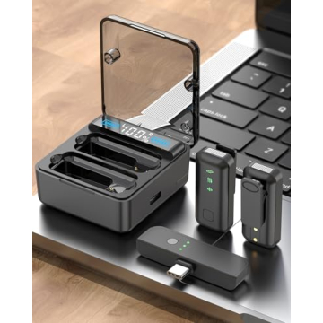 Wireless Lavalier Microphone for iPhone/Android – Mini Clip-On Bluetooth Mic with Noise Reduction, Long Battery, Dual Microphone for TikTok, YouTube, Podcasting, Vlogging, and Video Recording