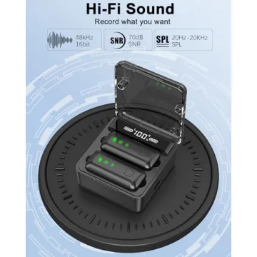 Wireless Lavalier Microphone for iPhone/Android – Mini Clip-On Bluetooth Mic with Noise Reduction, Long Battery, Dual Microphone for TikTok, YouTube, Podcasting, Vlogging, and Video Recording