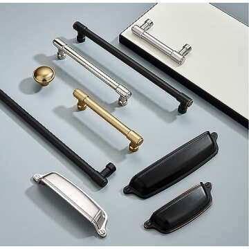 Matte Black Cabinet Pulls with Modern Design for Kitchen