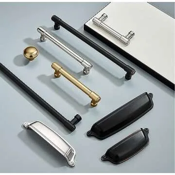 Matte Black Cabinet Pulls with Modern Design for Kitchen