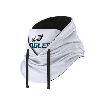 FOCO Philadelphia Eagles NFL White Drawstring Hooded Gaiter