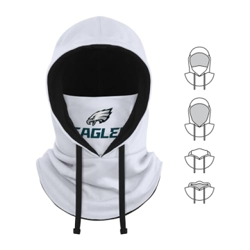 FOCO Philadelphia Eagles NFL White Drawstring Hooded Gaiter
