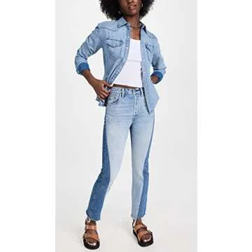 Levi's Women's 501 Spliced Jeans - Unique Two-Tone Style