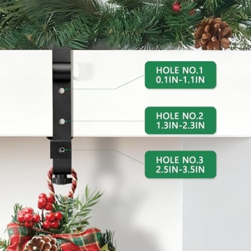 Acrridi Adjustable Stocking Hangers for Mantel - 4 Pcs