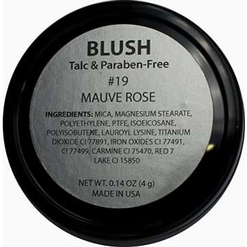 Pure Ziva Mauve Rose Matte Dusty Muted Pink Blush Bronzer Pressed Cheek Color Powder, Talc & Paraben...