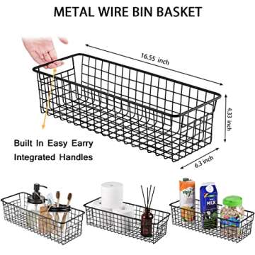 SheeChung 8PCS Bathroom Accessories Set Complete - Soap Dispenser, Mason Jar Toothbrush Holder, 2pcs Qtip Holders, Flower Vase, Soap Holder, Vanity Tray, Toilet Paper Storage, Bathroom Set-Black