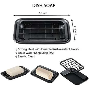 SheeChung 8PCS Bathroom Accessories Set Complete - Soap Dispenser, Mason Jar Toothbrush Holder, 2pcs Qtip Holders, Flower Vase, Soap Holder, Vanity Tray, Toilet Paper Storage, Bathroom Set-Black