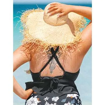 CUPSHE V Neck Cropped Tankini Top for Plus Sizes