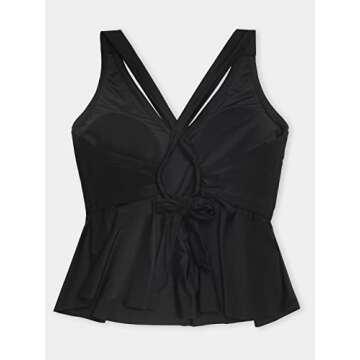 CUPSHE V Neck Cropped Tankini Top for Plus Sizes