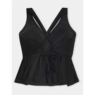 CUPSHE V Neck Cropped Tankini Top for Plus Sizes