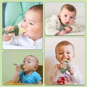 btrfe Baby Breastmilk Popsicle Molds & Baby Fruit Feeder Pacifier, Silicone Baby Food Freezer Tray Storage Containers for Infant Teething Self Feeding