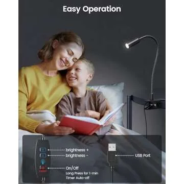 Glocusent Clip on Lamp - Adjustable Brightness & Flexibility