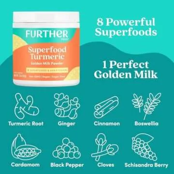 Best Turmeric Golden Milk Organic Turmeric Powder, Cinnamon Ginger & Black Pepper Maximum Absorption, Joint Pain, Gut Health, Sugar-Free, Vegan, Keto (30 Servings)