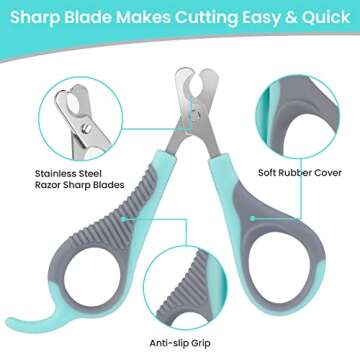 Fingofa Cat Nail Clippers for Indoor Cats, Cat Nail Trimmers with Nail File, Cat Claw Clippers, Pet ...