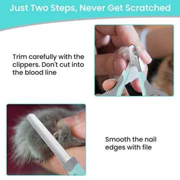 Fingofa Cat Nail Clippers for Indoor Cats, Cat Nail Trimmers with Nail File, Cat Claw Clippers, Pet Nail Clippers for All Kinds of Cats, Puppy, Kitten, Chinchilla, All Small Breeds Pets