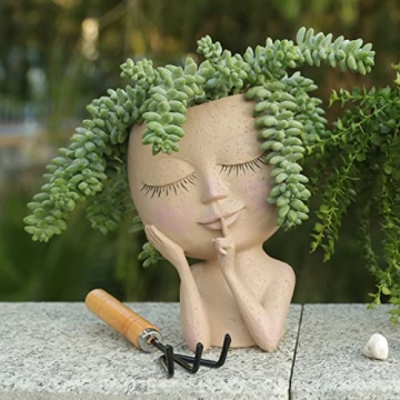HUNTHAWK Unique Face Planter for Indoor Plants